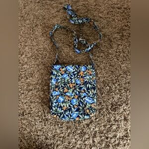 Floral Crossbody Bag - Blue and Orange